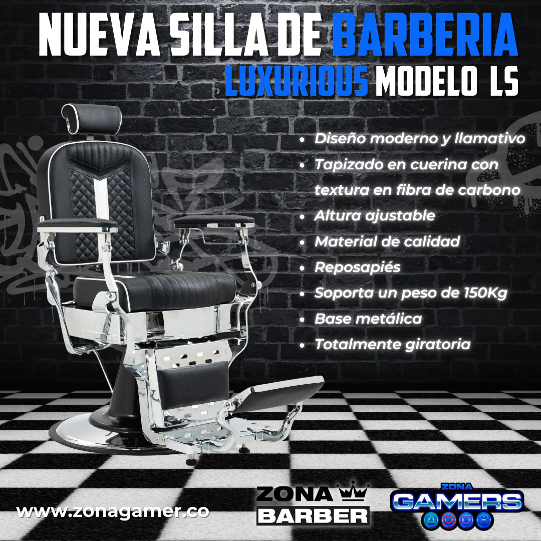 Silla de Barberia Luxurious modelo LS