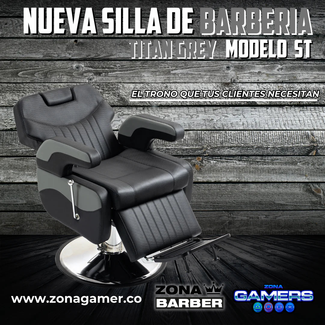 Silla de Barberia ST- Titan Grey