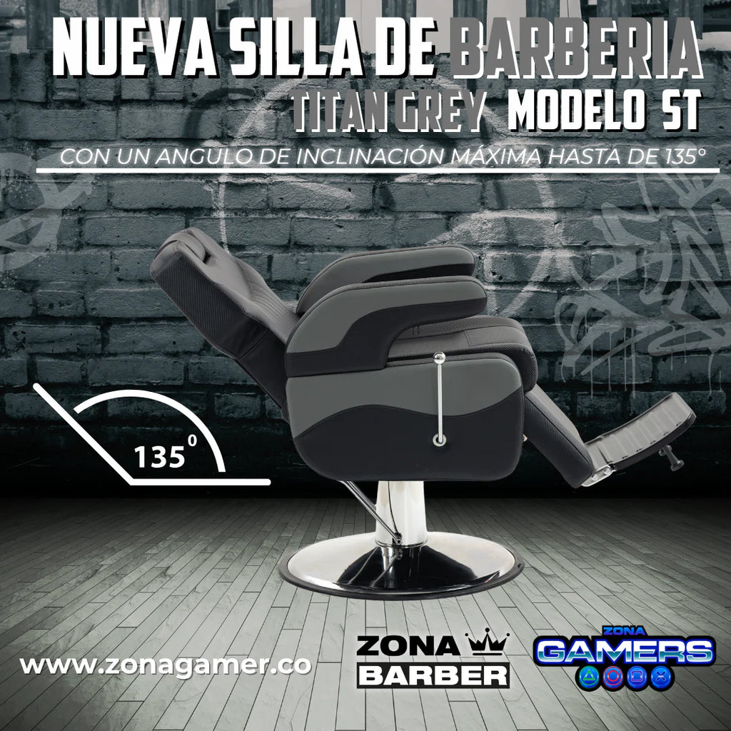 Silla de Barberia ST- Titan Grey