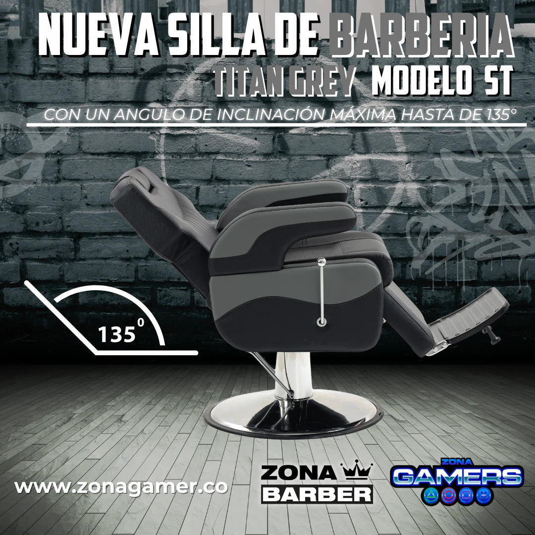 Silla de Barberia ST- Titan Grey