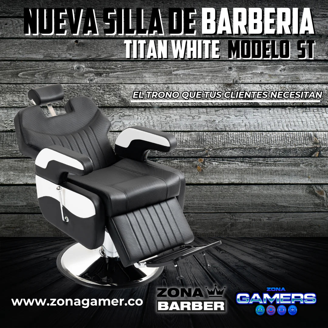 Silla de Barberia ST- Titan White