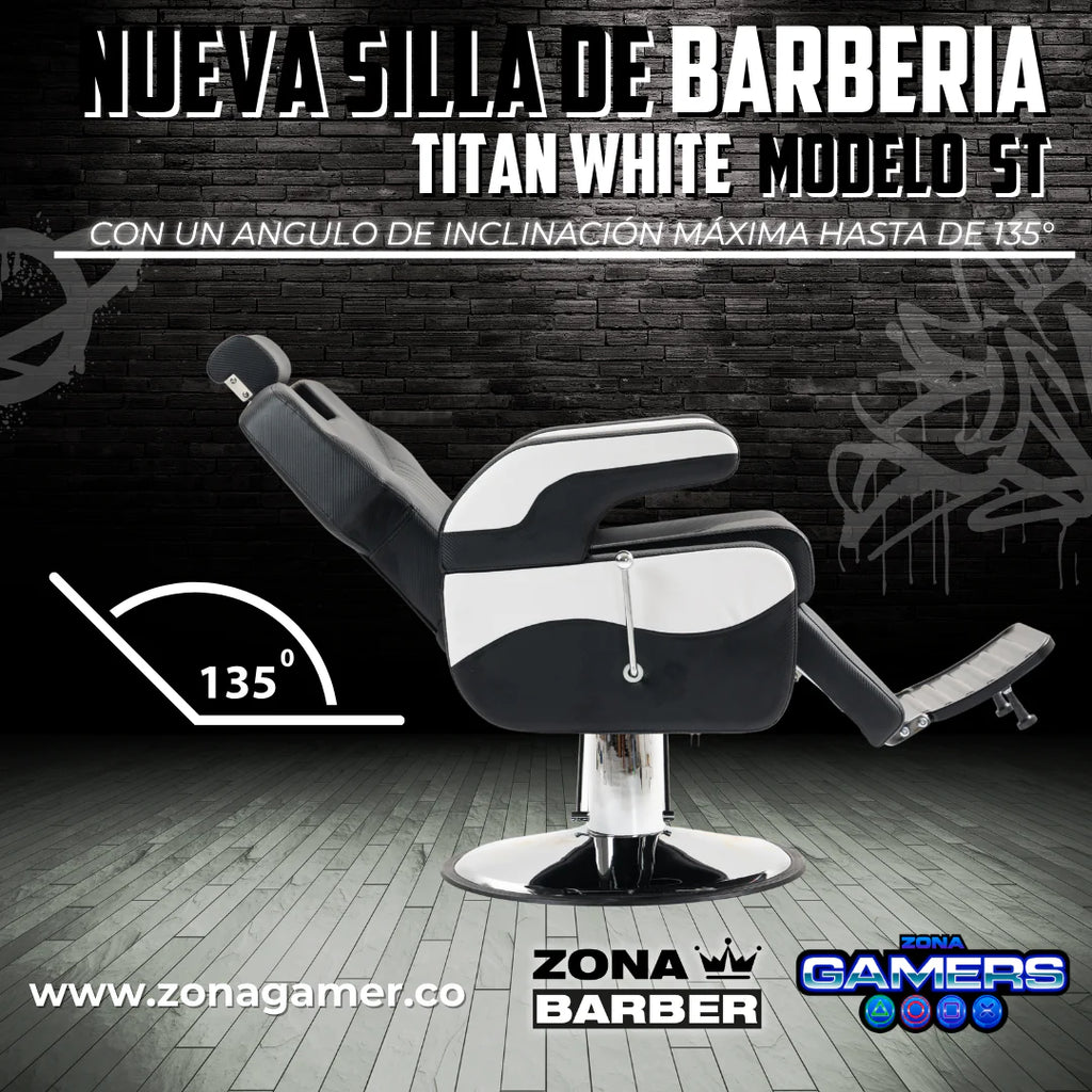 Silla de Barberia ST- Titan White