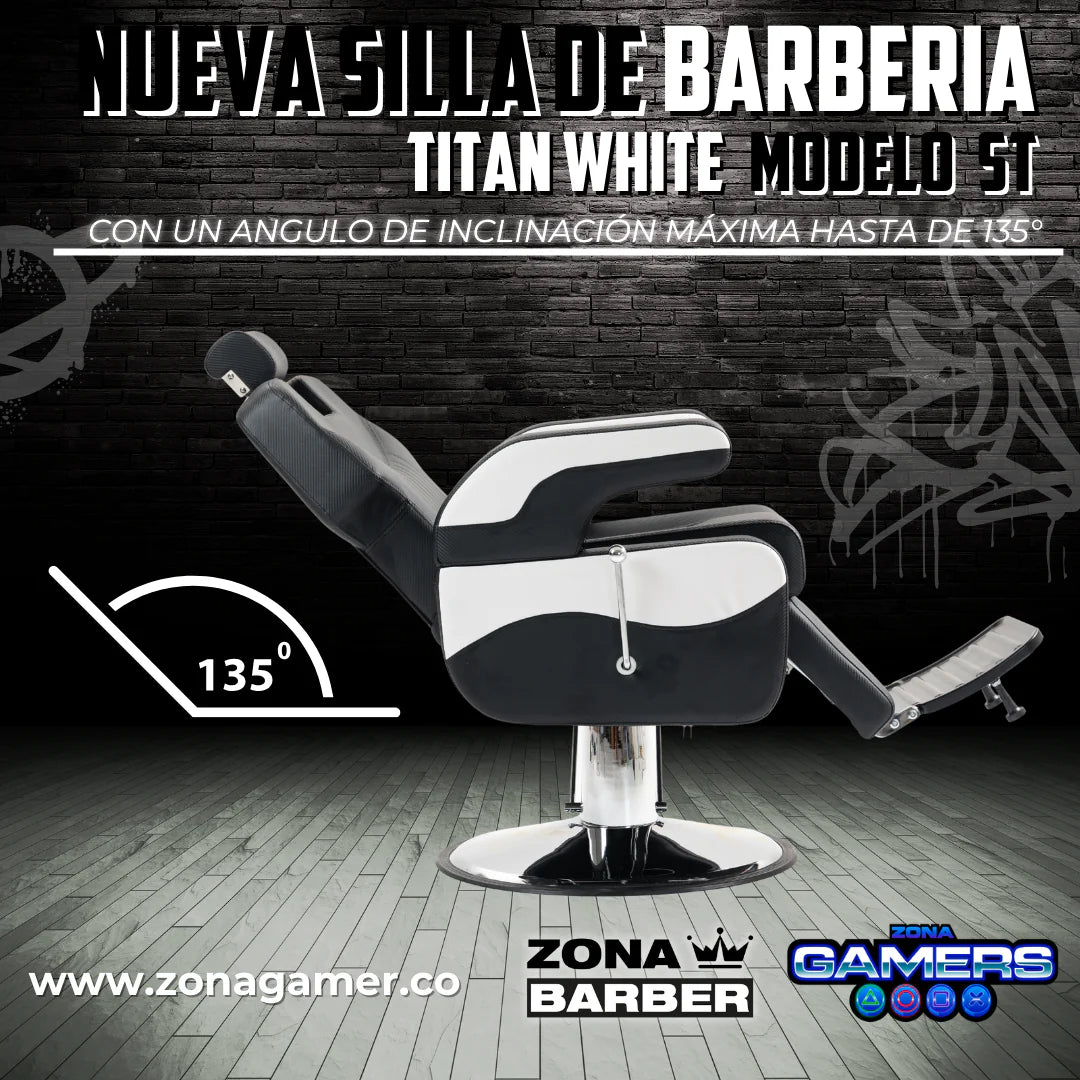 Silla de Barberia ST- Titan White