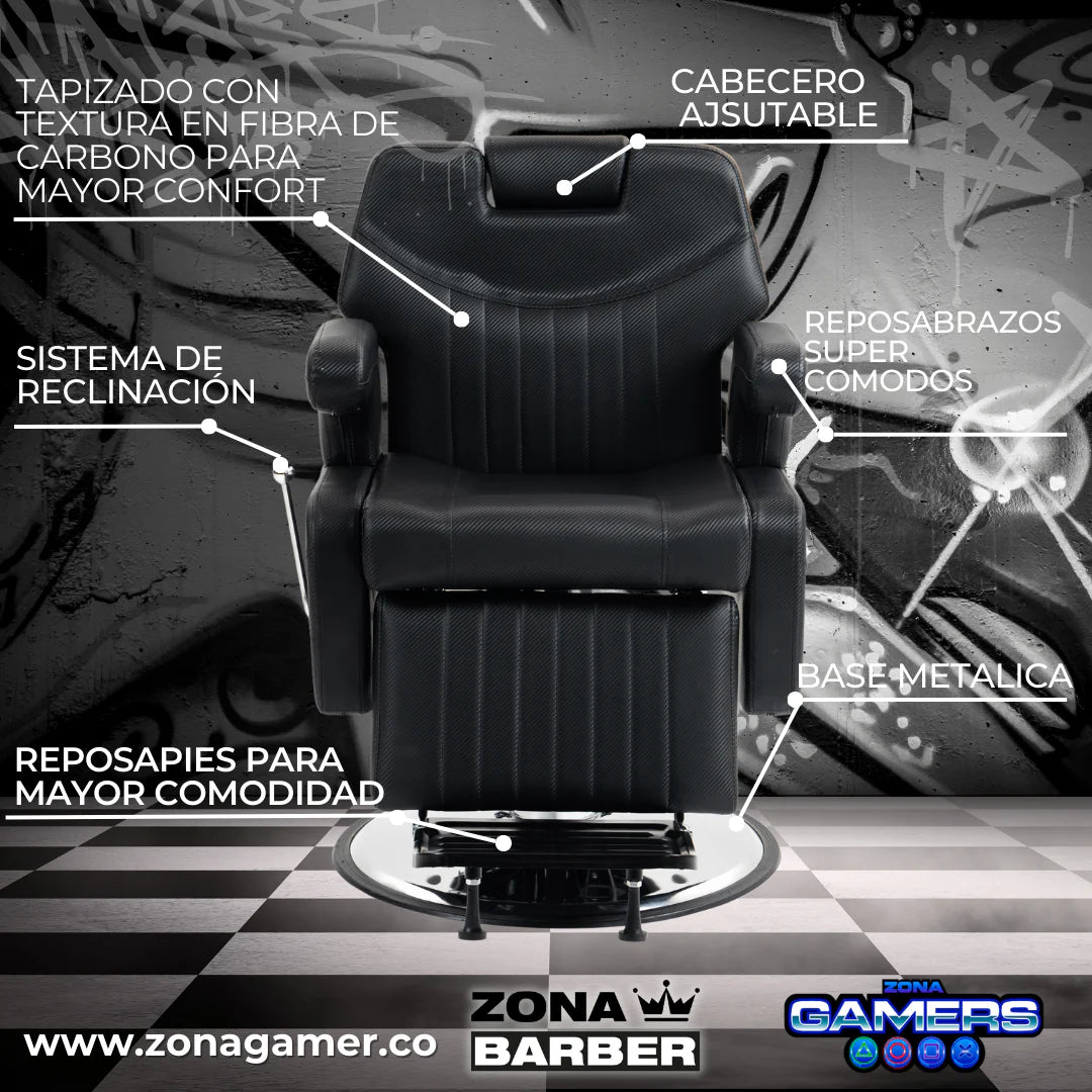 Silla de Barberia ST- Titan Black