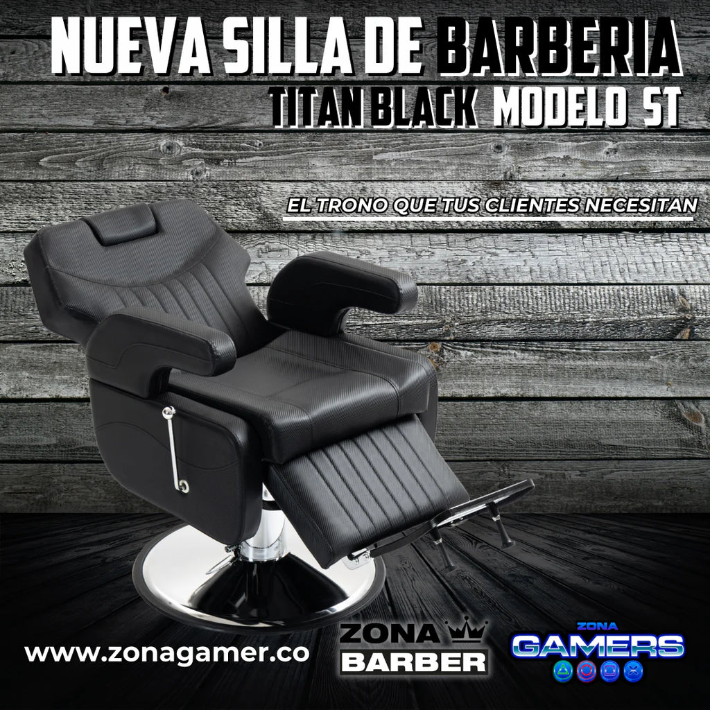 Silla de Barberia ST- Titan Black