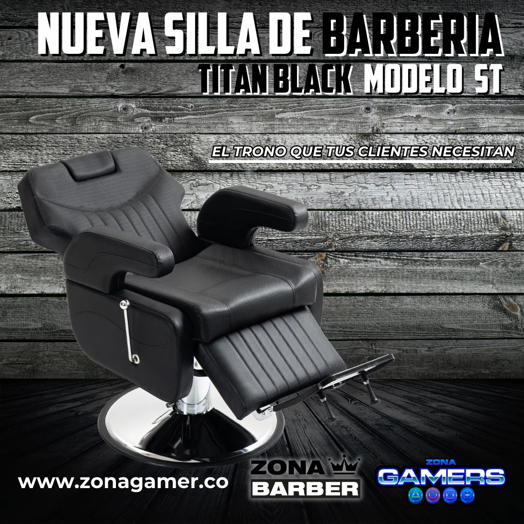 Silla de Barberia ST- Titan Black