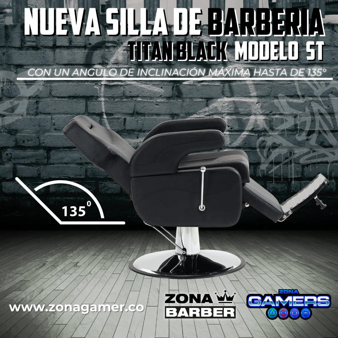 Silla de Barberia ST- Titan Black